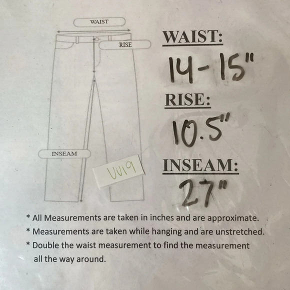 Vintage Second Generation Raw Hem Denim Jeans Size 28” Waist Embroidered Heart - Picture 14 of 14